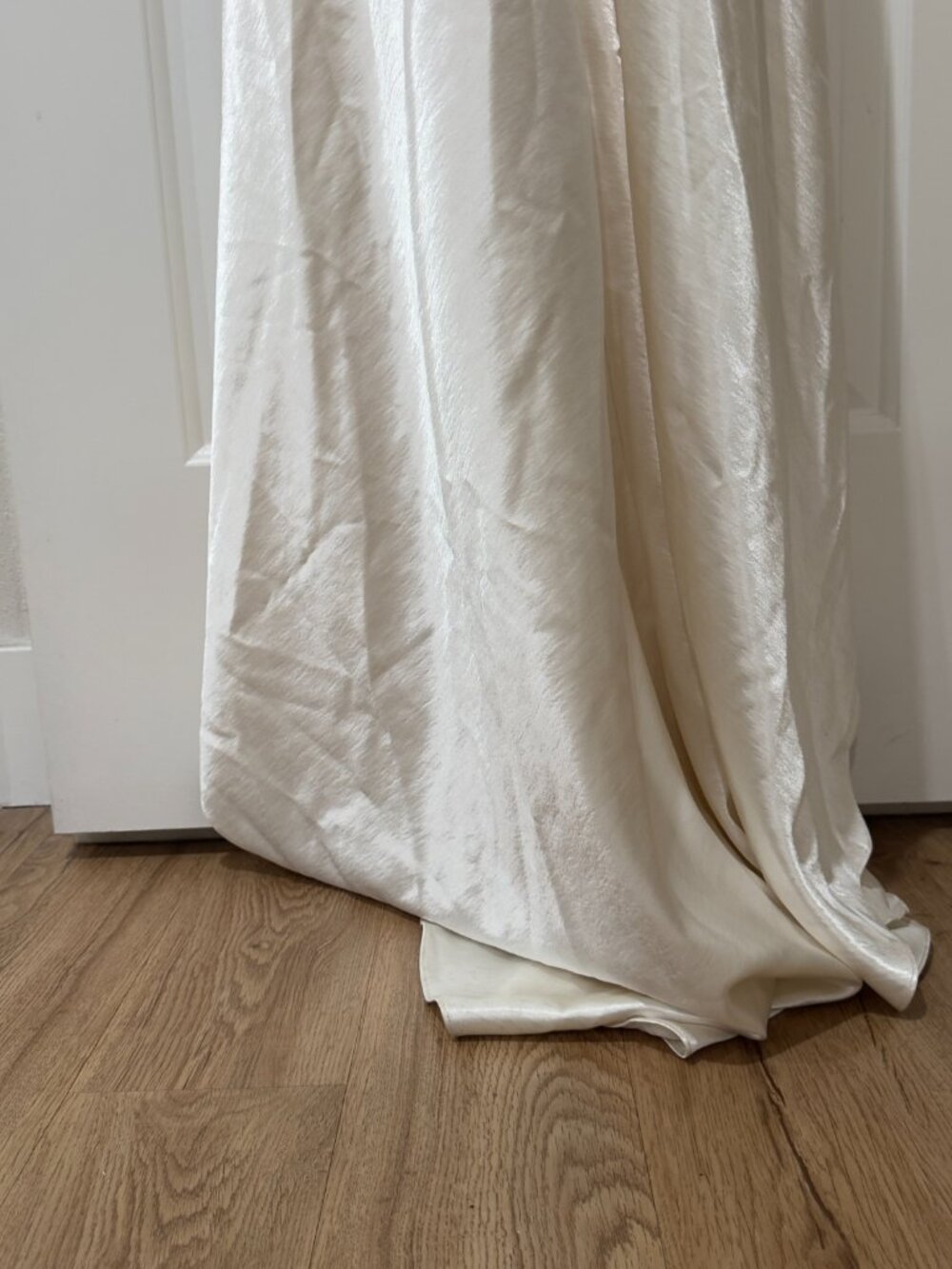 Azazie Ivory Halter Satin Bridal Gown - Picture 8 of 8